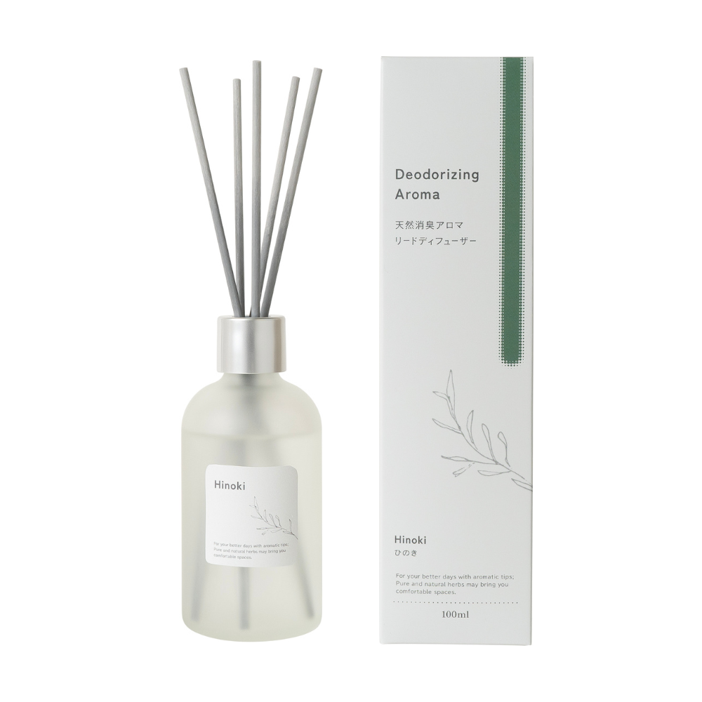 天然消臭アロマ リードディフューザー ひのき 100ml – 生活の木